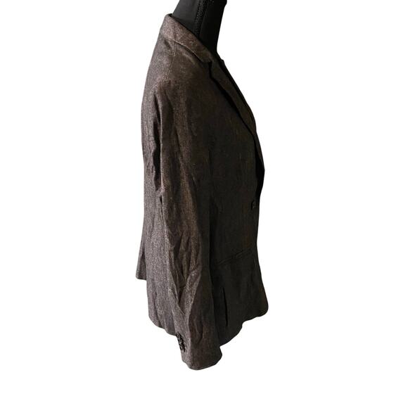 Ann Taylor Brown Single-Breasted Wool Blend Front Flap Pockets Blazer, Sz 10 - Picture 11 of 11